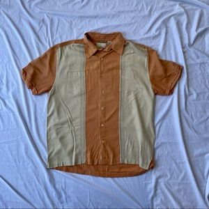 Cubavera Orange Embroidered Shirt